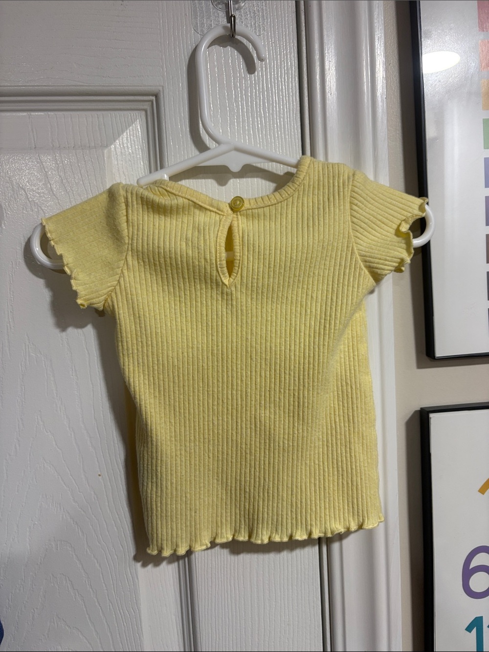 Carter's Navy Polka Dot Overalls with Yellow Ribbed Tee - Picture 5 of 6